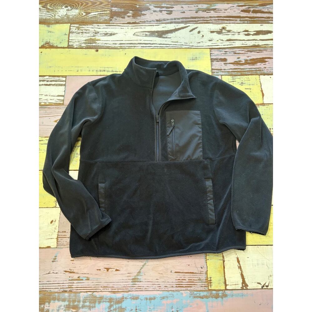 32 Degrees Heat Mens Quarter-zip Pullover Jacket Medium Black